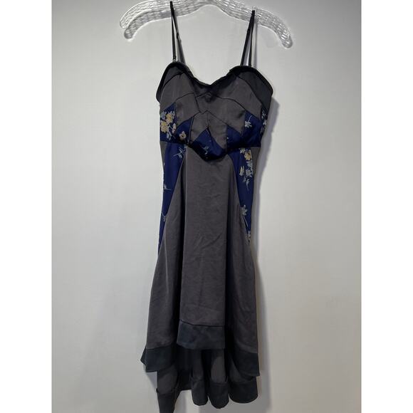 Free People Boho Elegant High Low Dress Floral Purple Size 0 - Picture 2 of 7